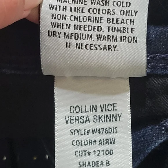 Hudson Women's Collin Vice Versa Skinny Gold Polka-Dot Denim Jeans Size 25 Dark - Picture 15 of 15